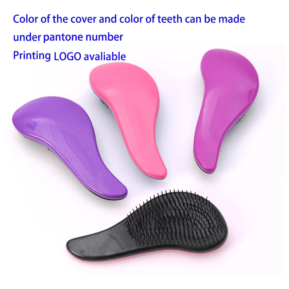 Cheap Mini Size Curved Natural Glide Detangling Colorful Hair Brush for Kids and Adults Natural Curly Straight Wet or Dry Hair