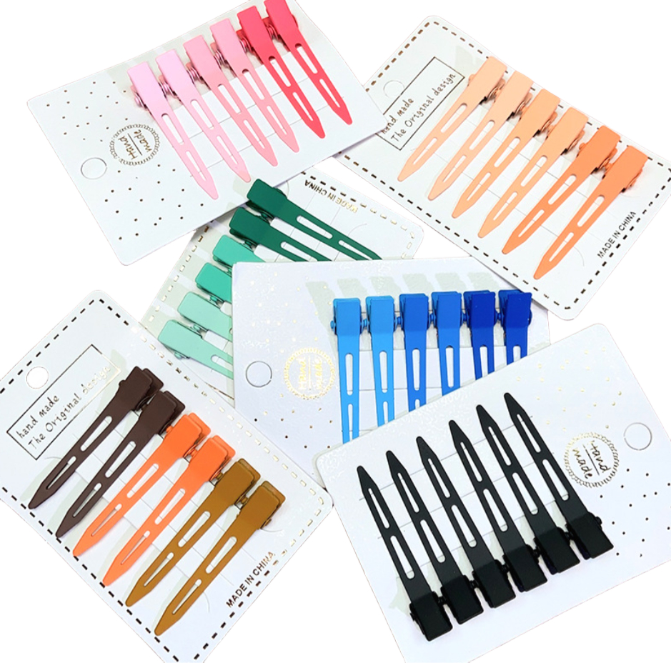 Factory Wholesale Promotional Customized logo Salon Hairdressing Metal Sectioning Hair Clips Duck Bill Hair Clips