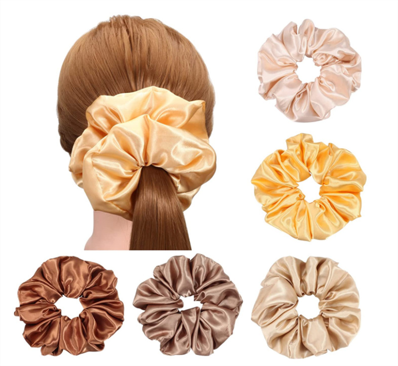 Wholesale Fashion Oversized Scrunchie Floral Summer Satin Scrunchy Oversize Hair Tie