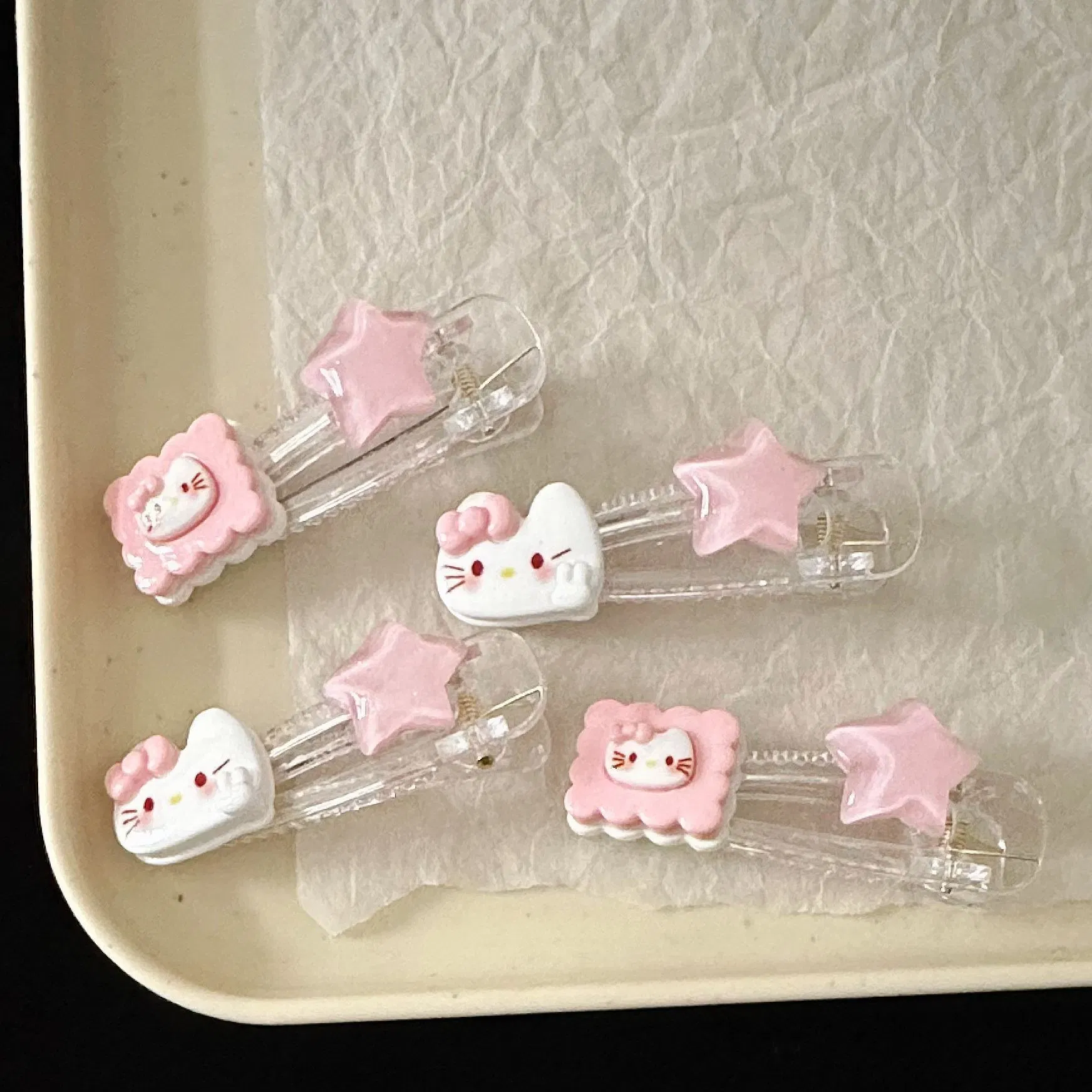 Cute Cookies Kt Cat Duckbill Clip Sweet Five Pointed Star Hair Clip Hair Accessories Factory Wholesale Direct Sales