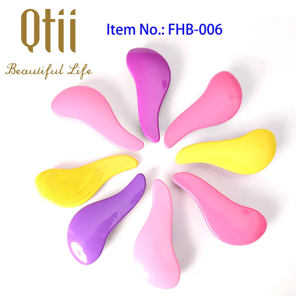 Cheap Mini Size Curved Natural Glide Detangling Colorful Hair Brush for Kids and Adults Natural Curly Straight Wet or Dry Hair