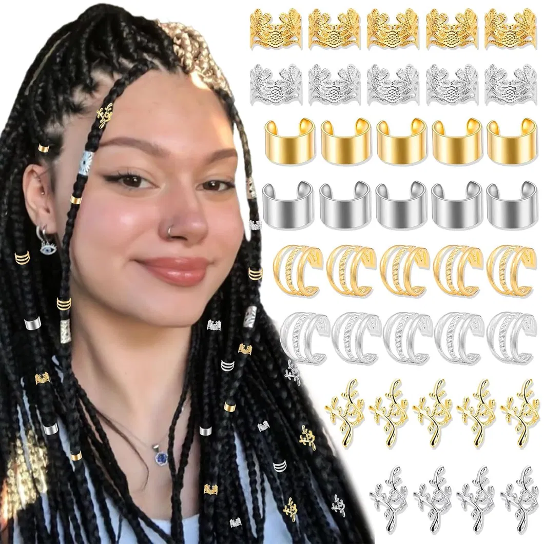 Wig Braid Dreadlock Metal Hair Extension Ring Set for Hair Accessories