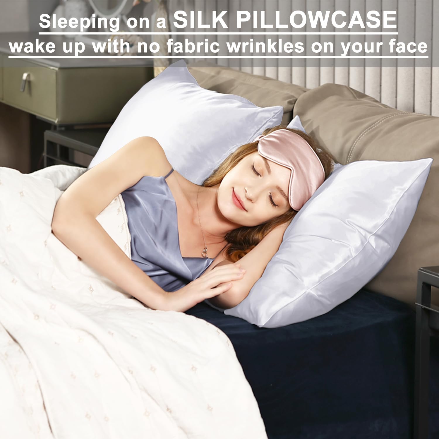 Factory Direct Wholesale 6A Grade Silk Pillowcase Eye Mask Scrunchy Set Luxury Silk Pillow Case Set For Skin And Hair