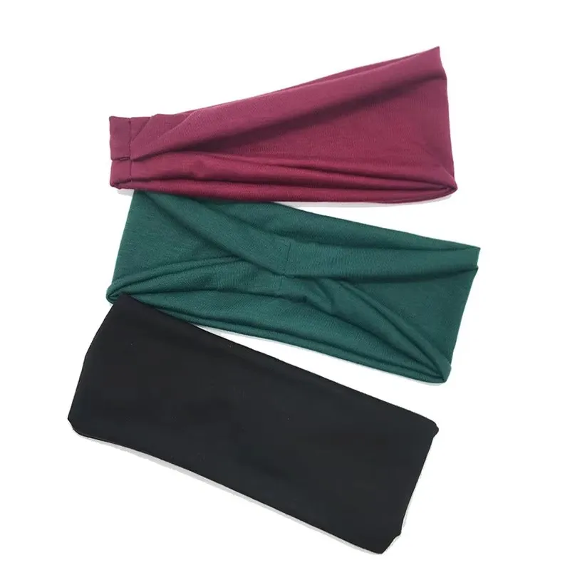 Polyester Non-Slip Sports Headbands Custom Logo Yoga Running Hair Accessories