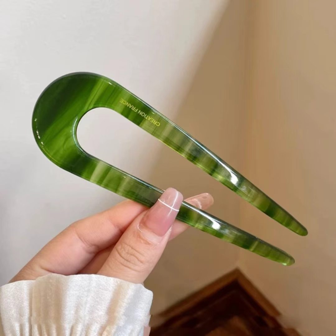 Premium Handmade Acetate U-shaped Hair Pin &amp; Stick for Women-Eco-Friendly Party Updo Accessory