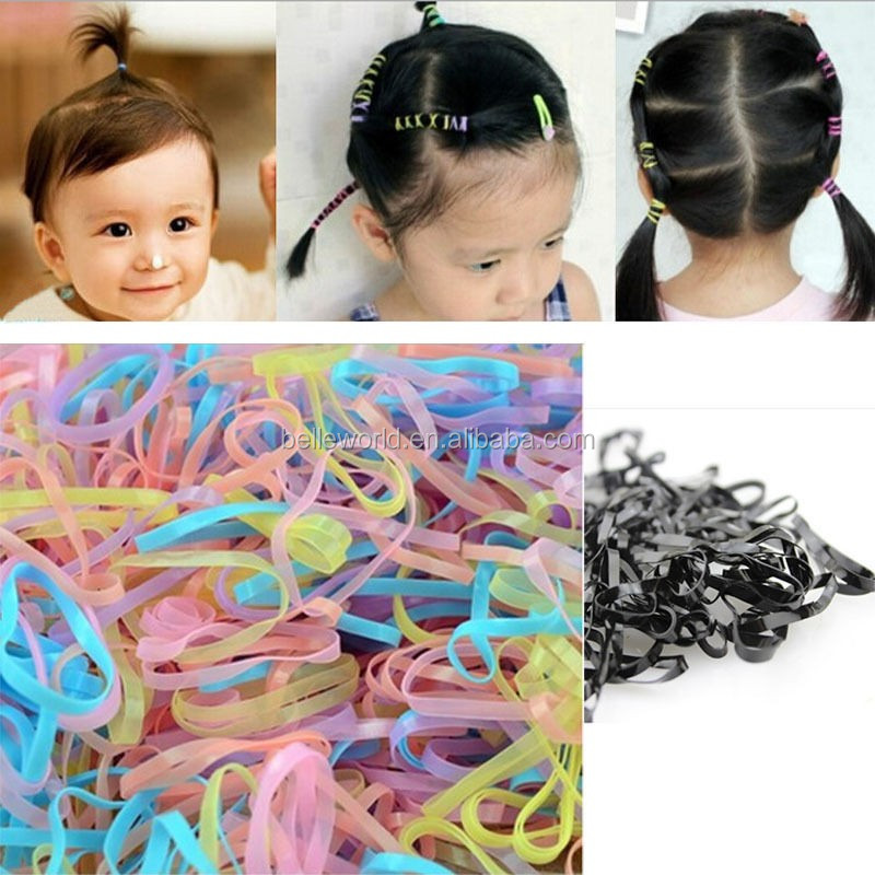 BELLEWORLD Wholesale Mixed Colorful Transparent 1kg Per Bag DIY Rubber Bands Yiwu TPU Rubber Elastic Hair Bands