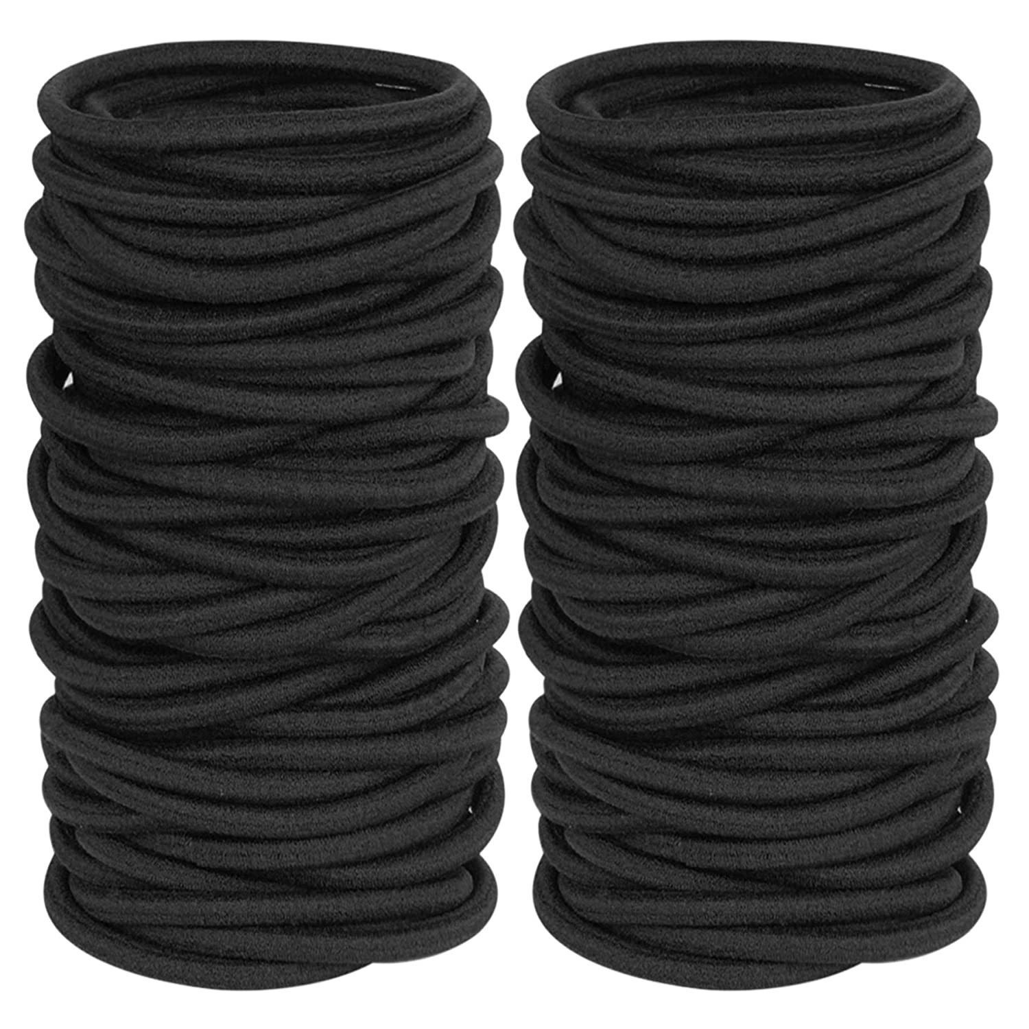 High Quality 4mm Black Elastic Hair Ties Sweet Style Ponytail Holders for Thick Hair No Damage Ponytail Holder Wholesale
