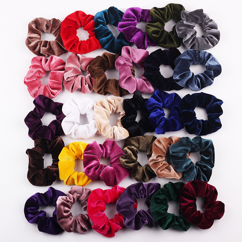Wholesale Custom Velvet Scrunchie Hair Tie Korean Style Hair Accessories for Women Beautiful Hairbands