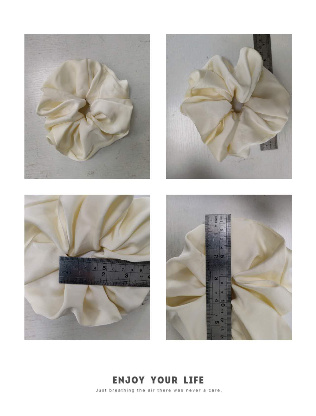 Wholesale Korean High Fabric Hair Ties Accessories Large Silk Satin Scrunchie New Spring Hair Tie Solid Color Scrunchie