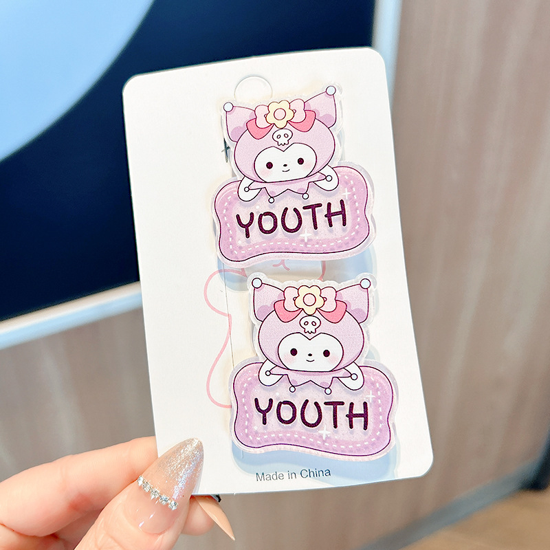 Colorful Sanlio Series Character Card Candy Colored Hair Clip, Bangs, Broken Hair, Sweet and Super Fairy Hair Accessories, Cross-Border Direct Sales