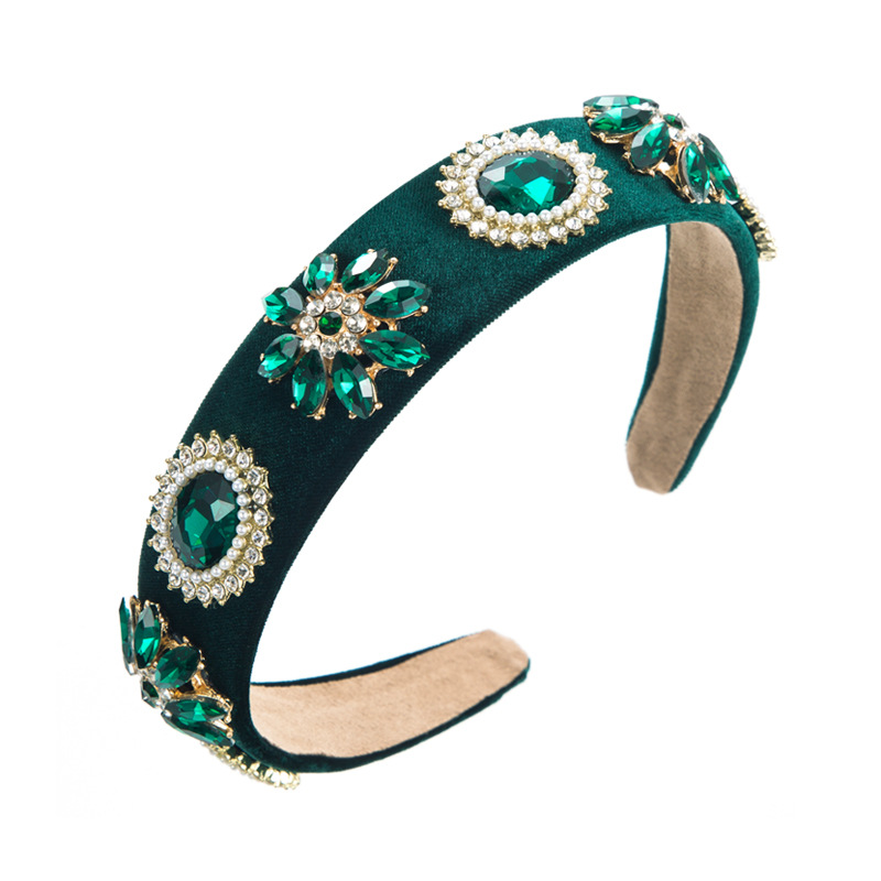 Customizable Baroque Crystal Velvet Headbands | Factory Direct | Luxury Statement Hair Accessories