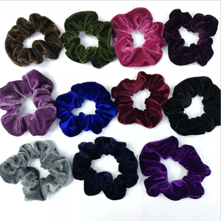 Factory Price High-end Soft Velvet Fabric Hair Ties Scrunchies