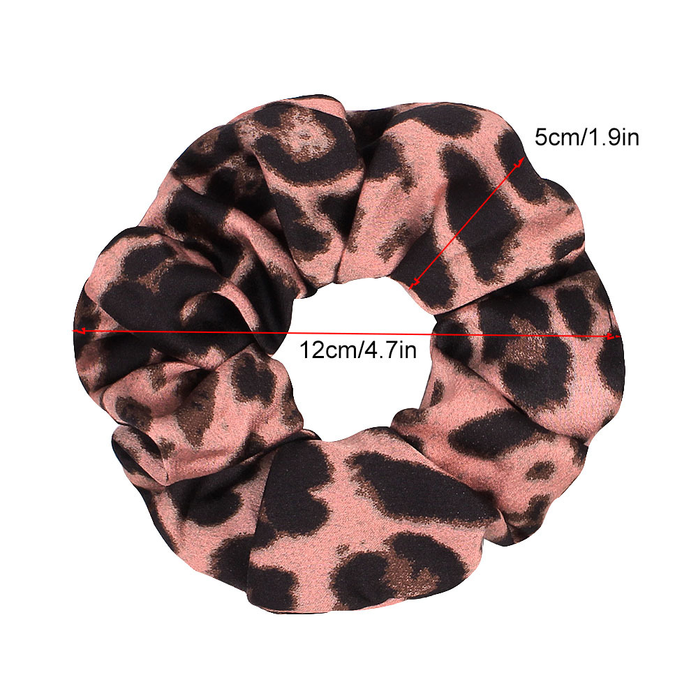 Yucat Wholesale Women Fabric Elastic Band Scrunchies Accessories Custom Print Leopard Scrunchies Chiffon Hair Ties
