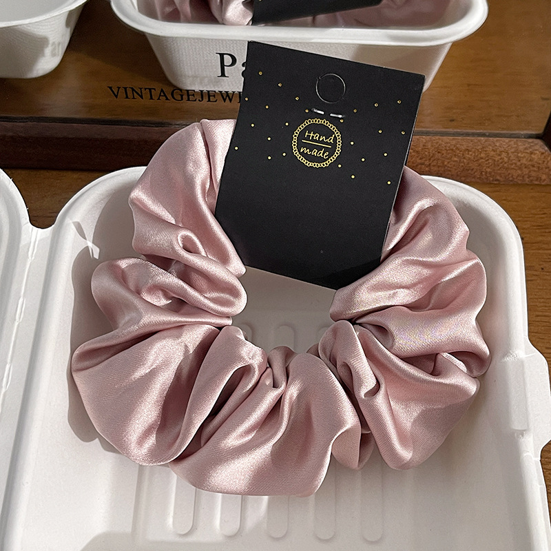 Wholesale Custom Logo Label Large 15cm Elastic Hair Ties,Oversized Satin Silk Women Scrunchies, Hairband Hair Accessories