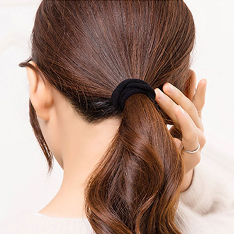 Wholesale 4/5/6 Cm Black Thickened Seamless Toweling Tie up Hair Elastic Hair Band for Women Lady Girl Hair Tie