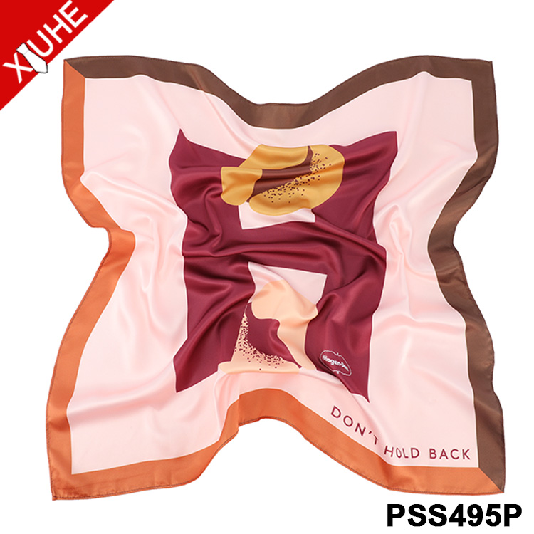 OEM Silk Scarfs For Women Stylish Shawls Luxury Brand Digital Printing Scarves Satin Polyester Square Custom Scarves