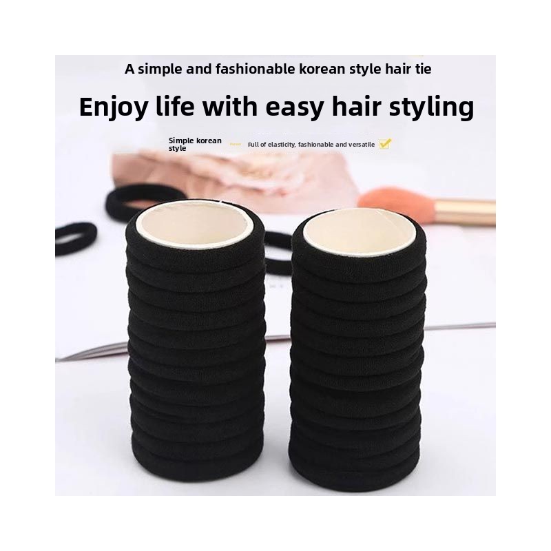 Wholesale Women's Black Hair Tie Elastic Hair Band High Elasticity Durable Simple Rubber Band Elegant Thick Ponytails Popular