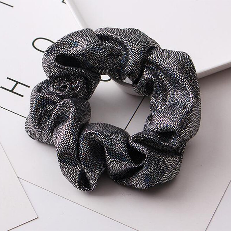 Wholesale New Fashion INS Women Girls Metallic Glitter Scrunchies Fabric Polyester Hair Decoration Manufacturer Direct Sell