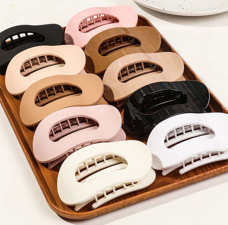 2025 Custom Design Eco-Friendly Banana Hair Clip Elegant Single-Color Plastic for Daily Use Non-Slip