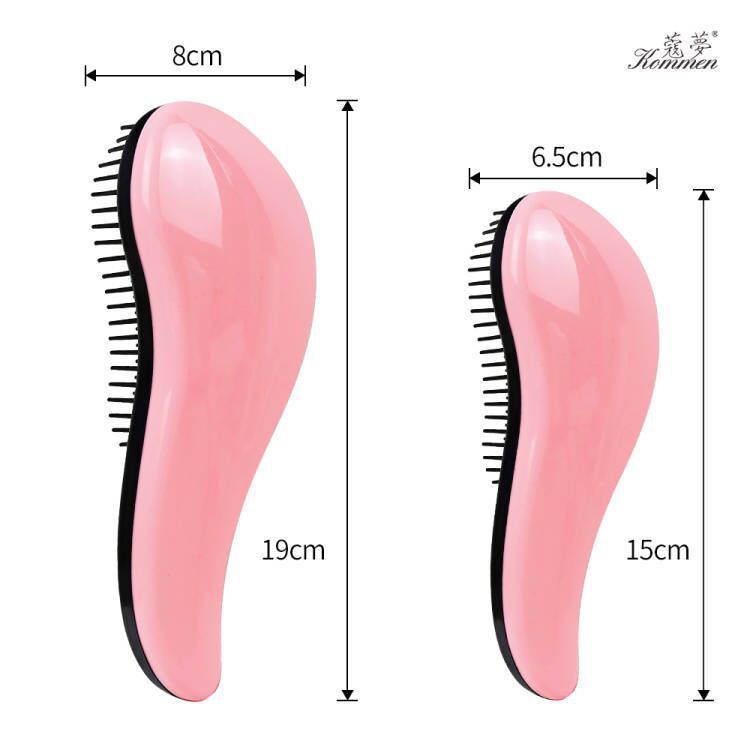 Customized Color Logo Detangling Massage Hair Comb ABS Plastic Black White Hair Brush Hairdressing Styling Tools