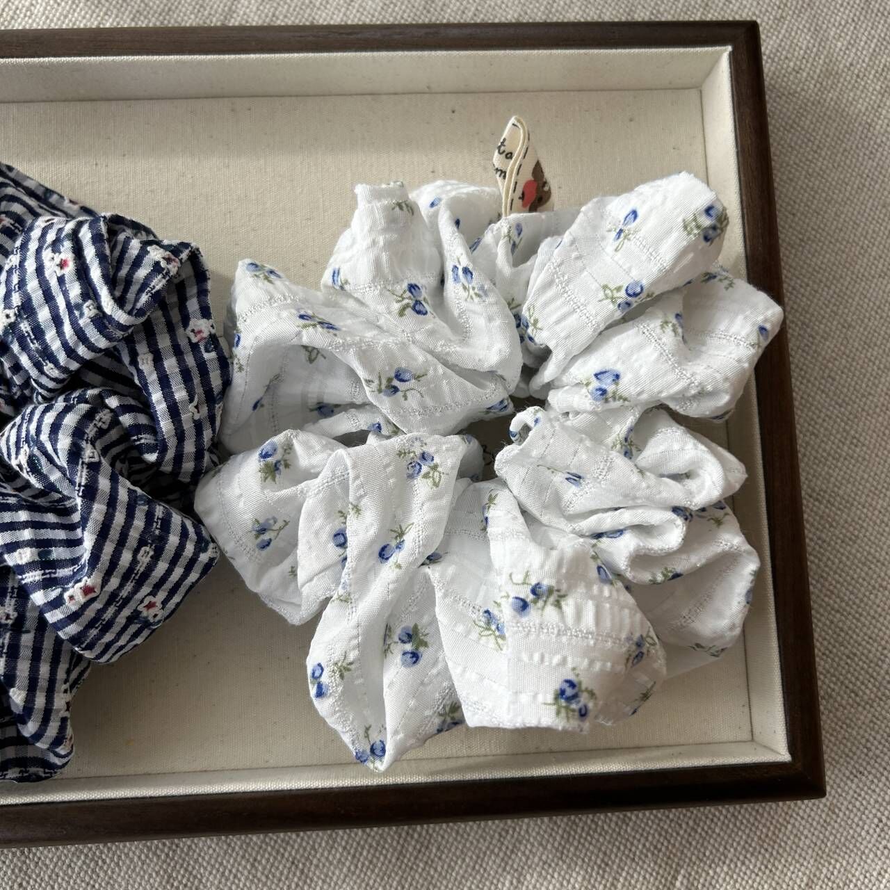 Lace flower scrunchie
