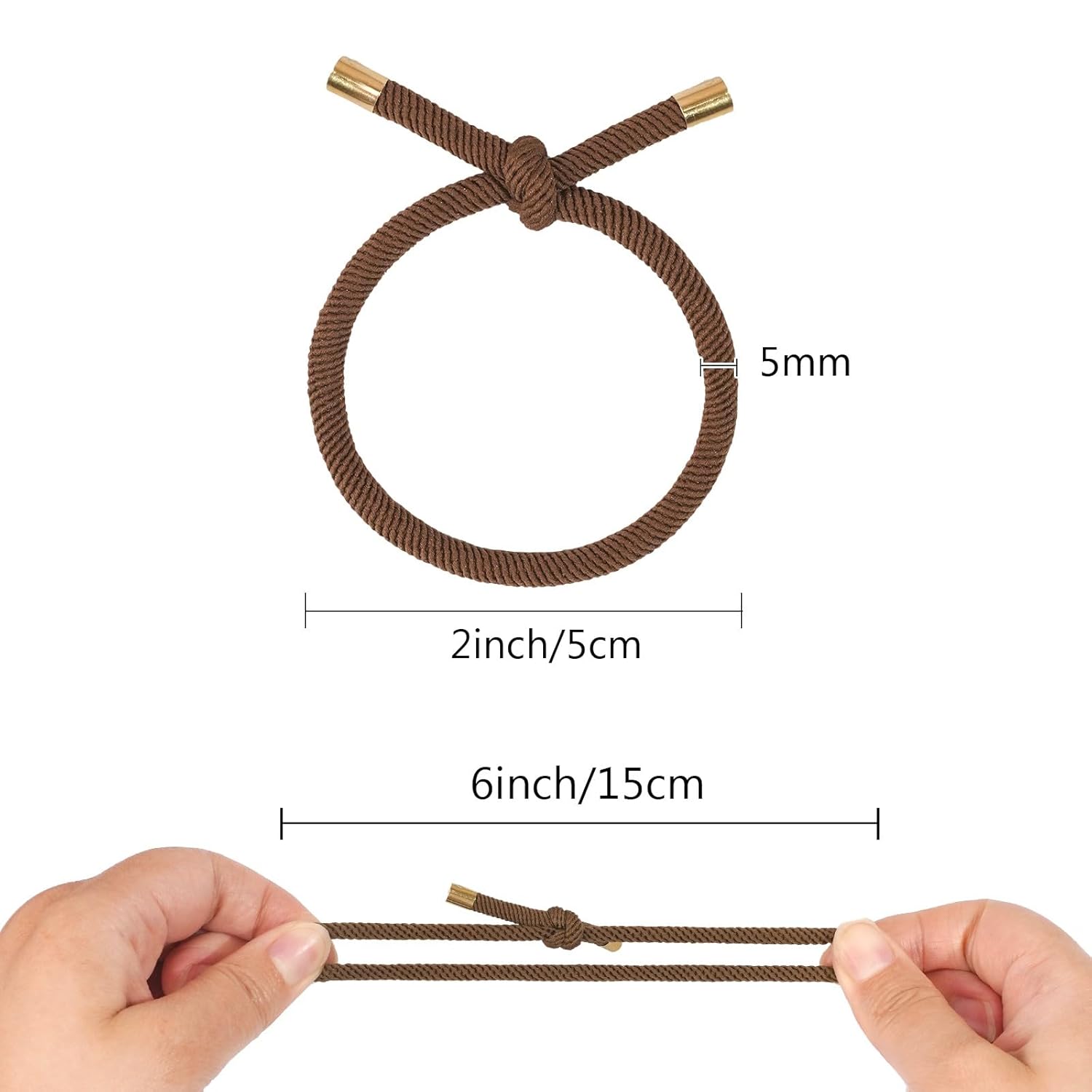 40 PCS Elastics Knotted Hair Ties Adjustable No Damage Ponytail Holders for Women Girls 5MM Rubber Bands for Hair 4 Colors