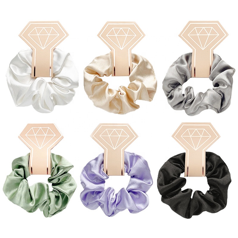 2024 Factory Directly Wholesale Gold Elastic Hair Bands Soft Scrunchies Custom Scrunchies With Logo
