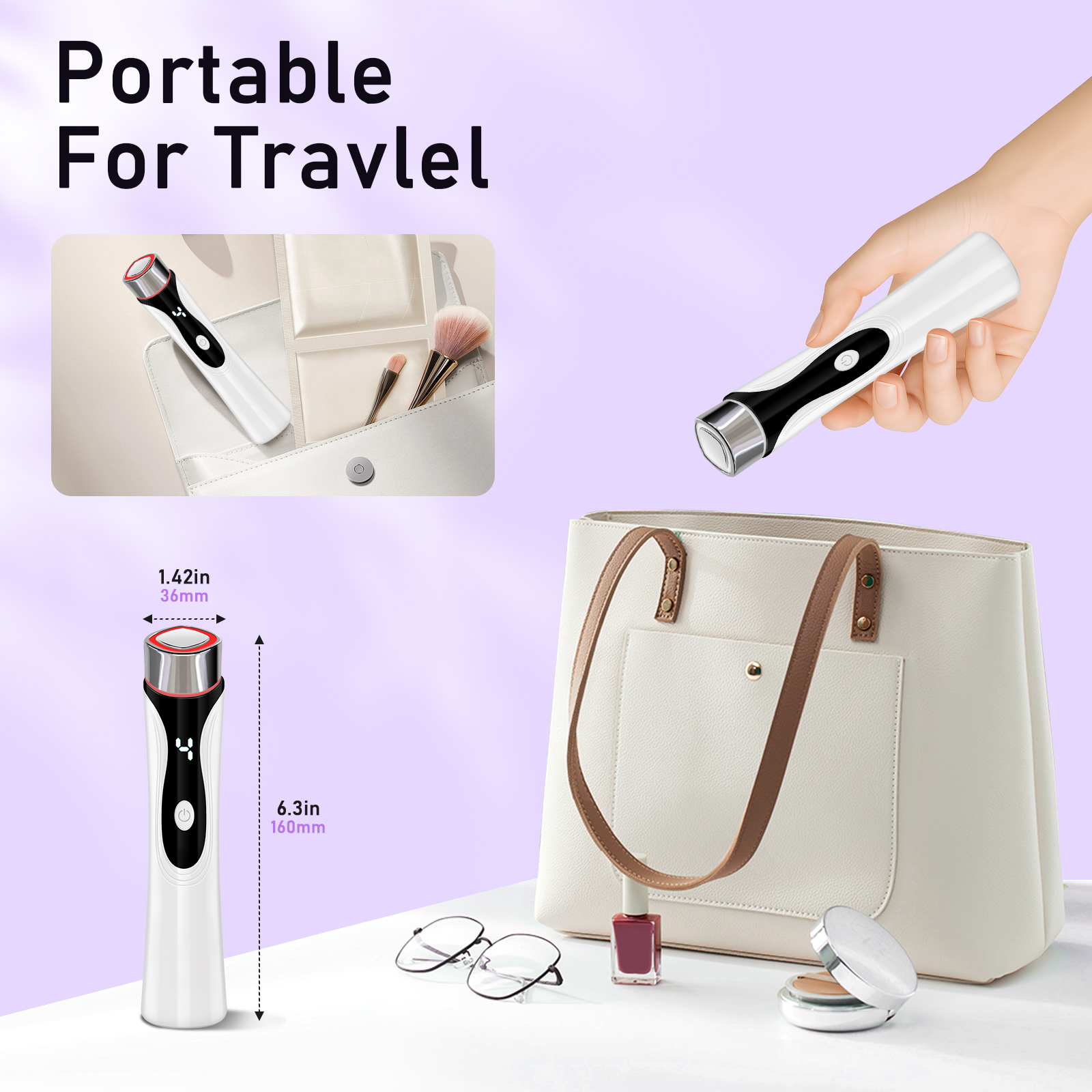 Women's Massage Tool Personal Care Masajeador Facial Vibrating Massage Device Handheld Portable Travel Use Ems Face Massager
