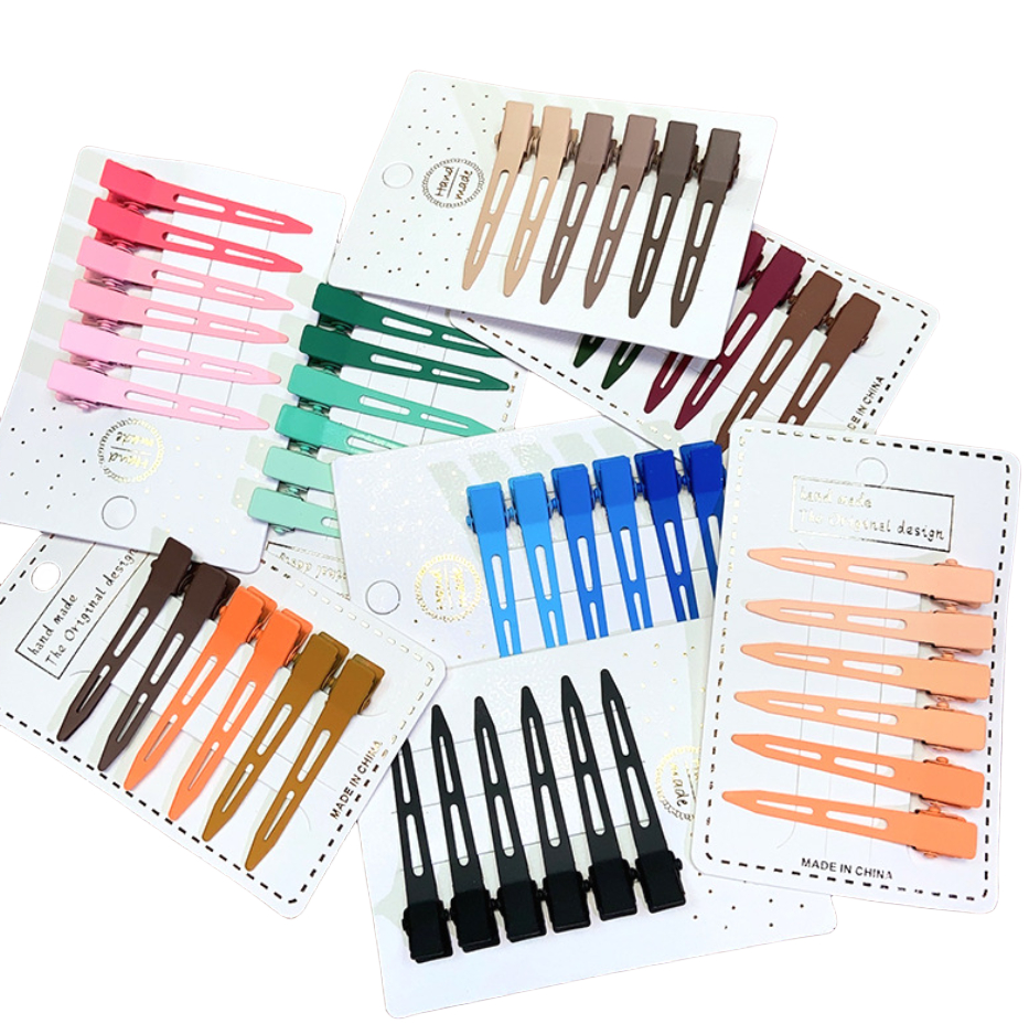 Factory Wholesale Promotional Customized logo Salon Hairdressing Metal Sectioning Hair Clips Duck Bill Hair Clips