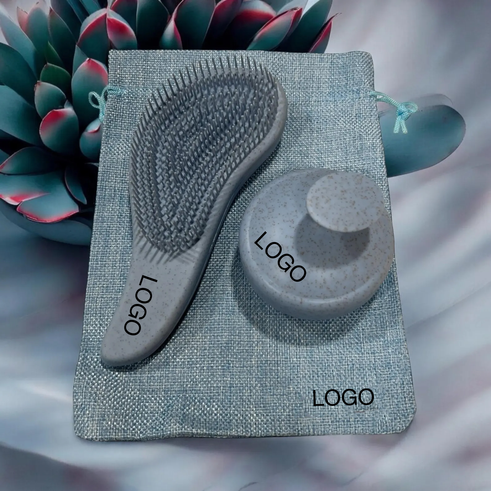 Eco-Friendly Detangler Brush Scalp Massager Anit-Knot for Smooth Frizz-Free Hair Wet Dry Scalp Exfoliator Soft Silicone Bristles