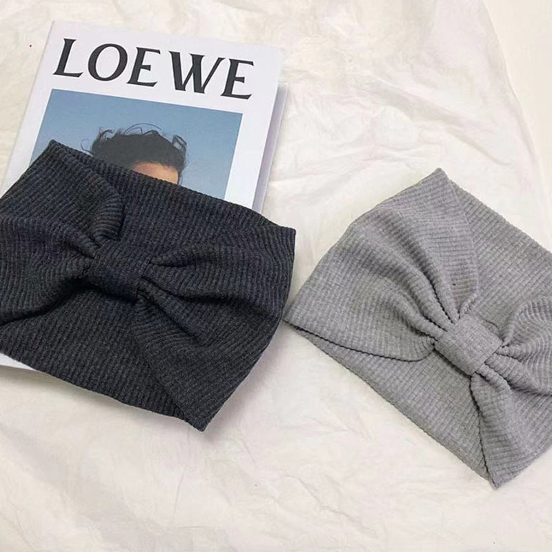 Western European Cotton Cross Turban Headwear Solid Color Yoga Sports Wide Twist Hair Band Accessories