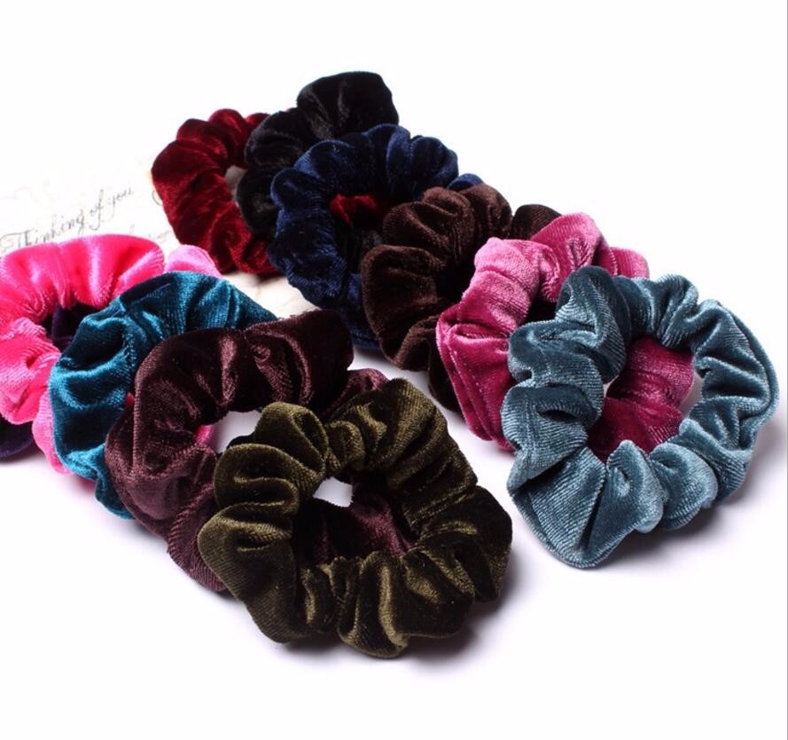 Factory Price High-end Soft Velvet Fabric Hair Ties Scrunchies