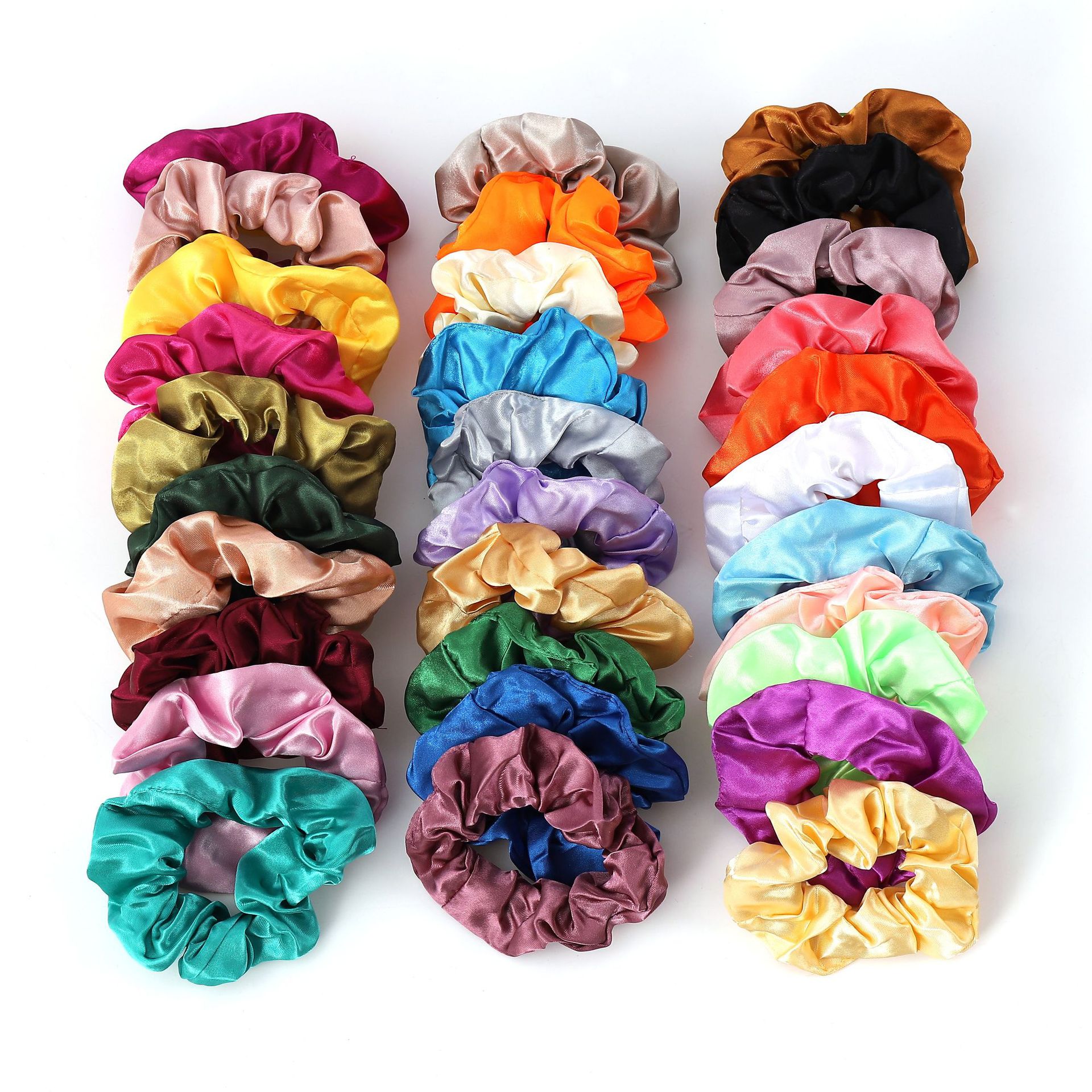 Accept ODM OEM Wholesale 40 Colors Fabric Hair Ring European Korean Style High Elasticity Women Solid Color 11cm Scrunchies Hair