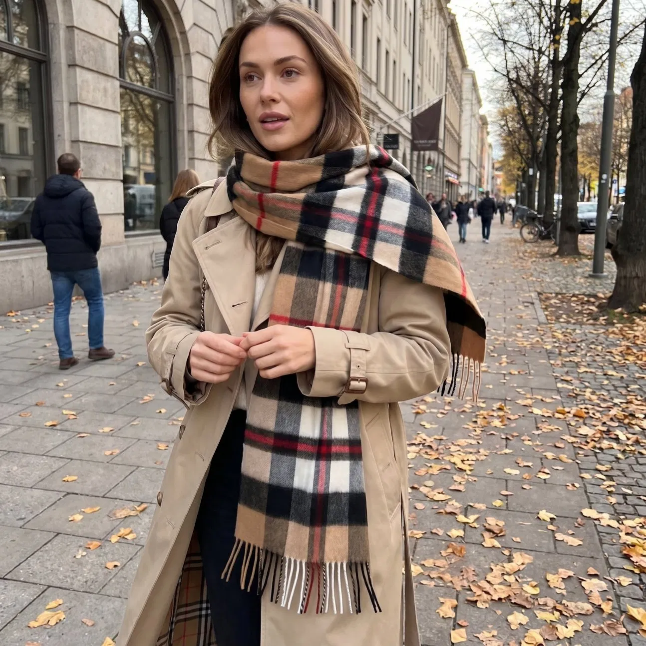 Premium 100% Cashmere Plaid Scarf Winter Luxury Thermal Unisex Tartan Wrap Soft Breathable Accessory