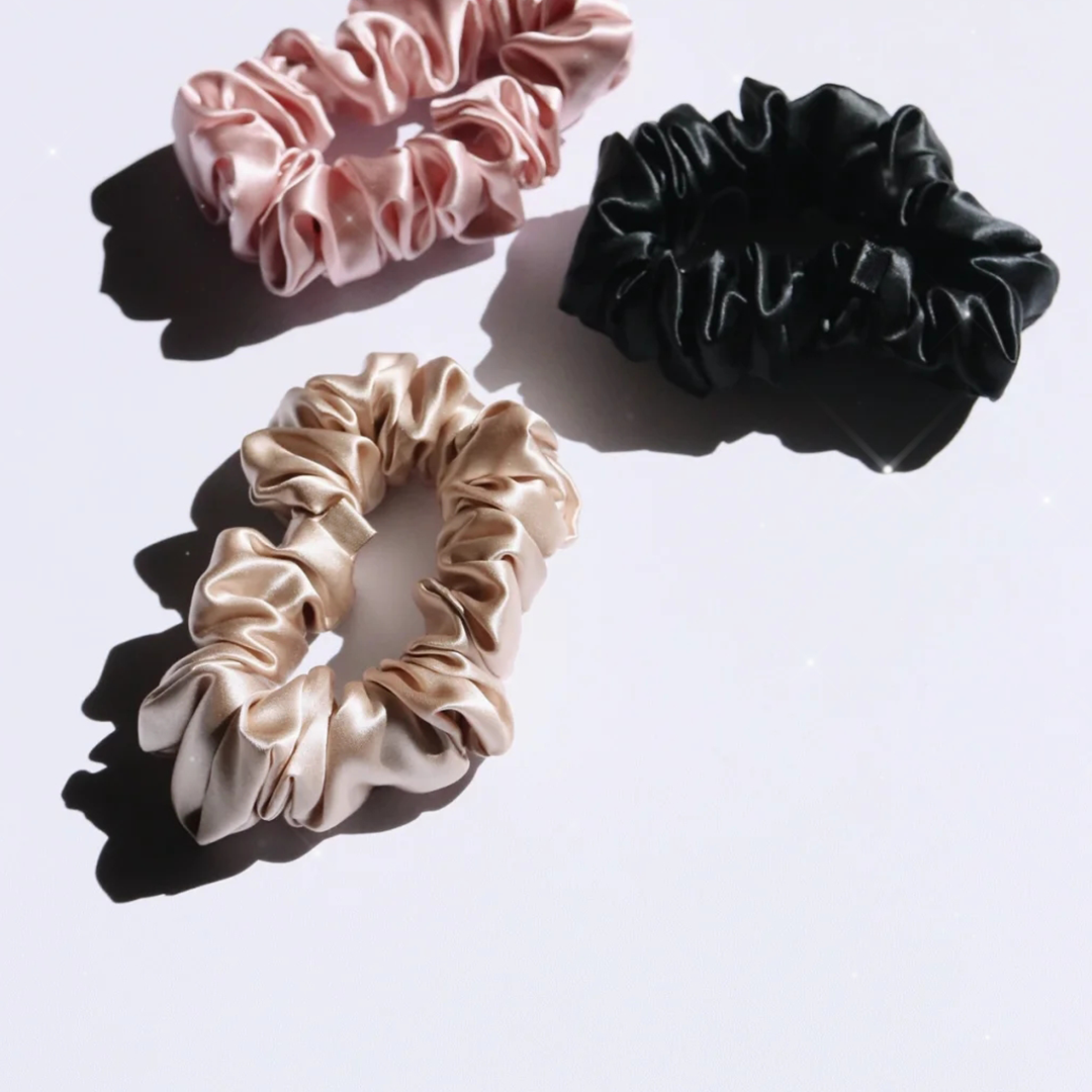 Custom Satin Silk Elastic Hair Bands Manufacturers Packaging Bulk Designer 100% Silk Hair Scrunchie 2 Cm