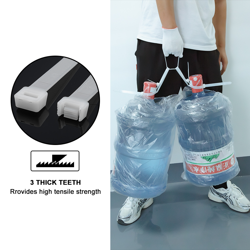 Wholesale Factory 100 Pcs Pack Strong Self-Locking Nylon 66 Cable Ties White Plastic Zip Ties Eco-Friendly Free Sample