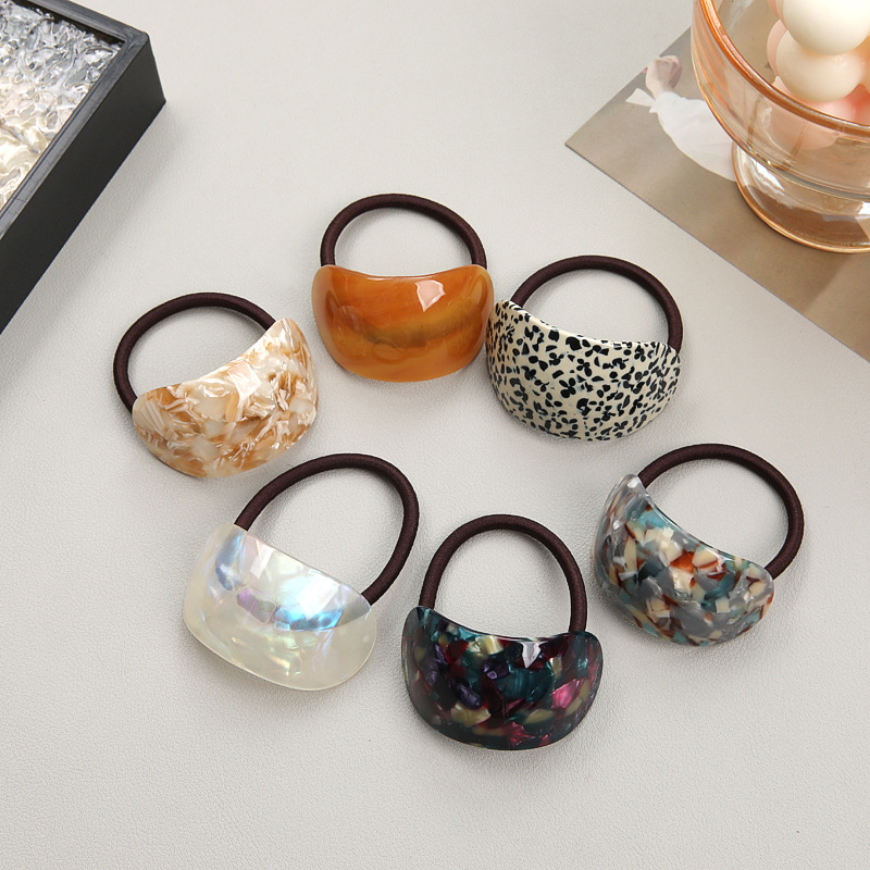 Wholesale Simple Fashion Tortoiseshell Elastic Hair Rope for Women's Ponytail and Hair Ties Acetate Hair Bands