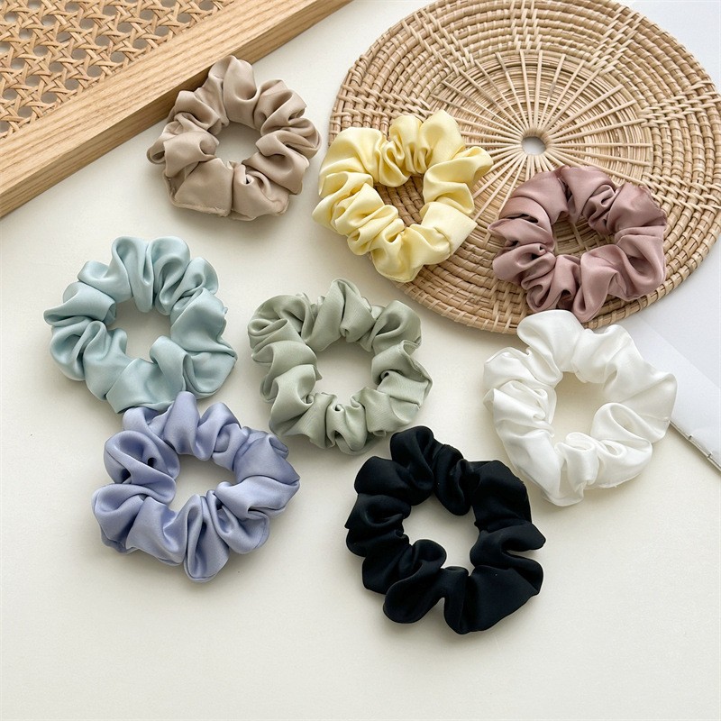 Autumn New Satin Silk Scrunchies Ladies Fashion Everything High Elastic High Quality Hair Accessories Manufacturers