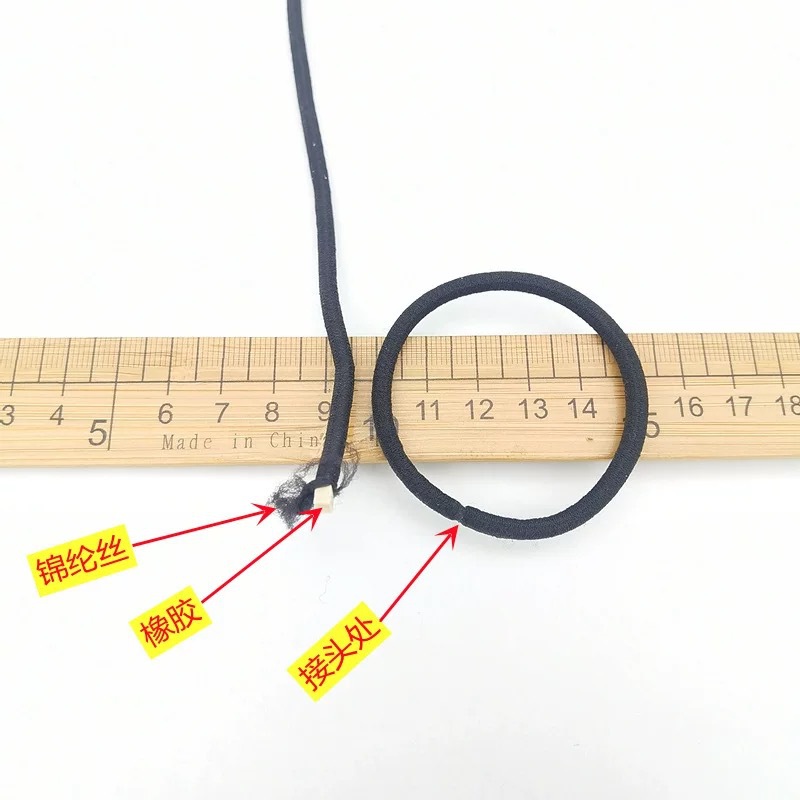 High Quality 4mm Black Elastic Hair Ties Sweet Style Ponytail Holders for Thick Hair No Damage Ponytail Holder Wholesale