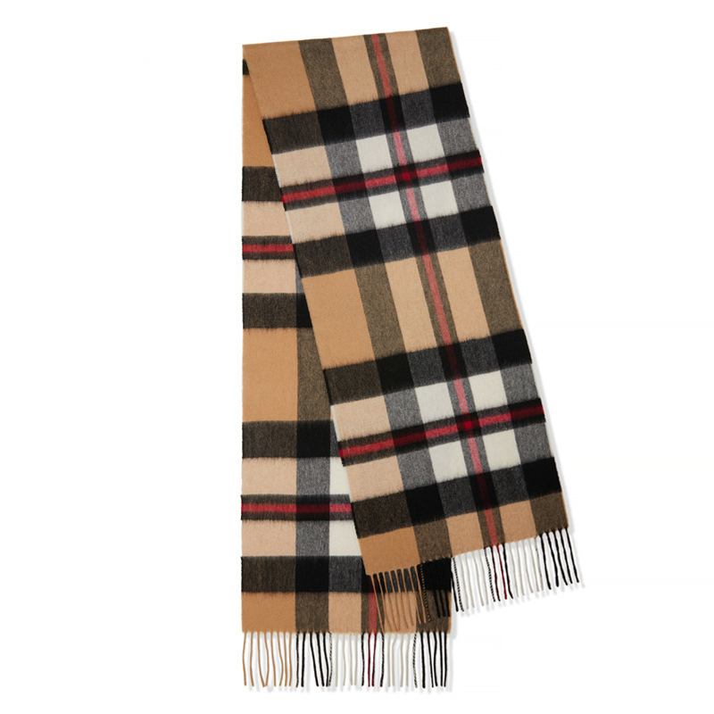 Premium 100% Cashmere Plaid Scarf Winter Luxury Thermal Unisex Tartan Wrap Soft Breathable Accessory