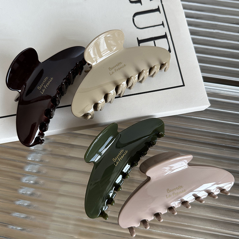 Liwu Customize LOGO High Quality Retro Vintage Solid Color Large Size 11cm Acetate Hair Claw