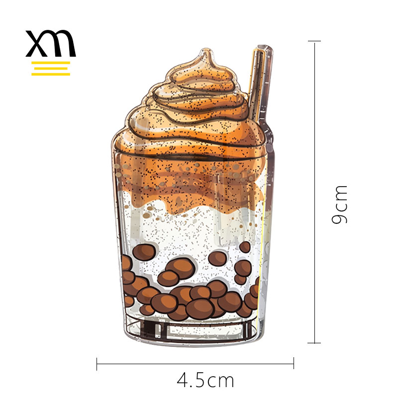 Custom Design Kawaii Boba Milk Tea Hair Claw Clip Cute Acetate Bubble Tea Clutchers Hair Clip for Girl Fashion Trending Hairclip