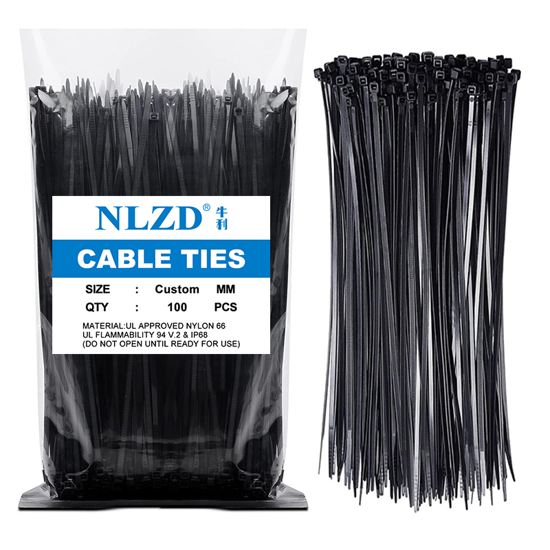 Wholesale Factory 100 Pcs Pack Strong Self-Locking Nylon 66 Cable Ties White Plastic Zip Ties Eco-Friendly Free Sample