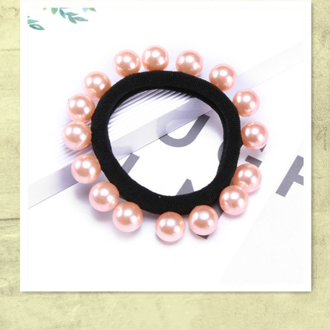 Wholesale Factory Production Hair Accessories Hair Tie for Women Pearl Hair Tie Fashion Nylon Towel Tie