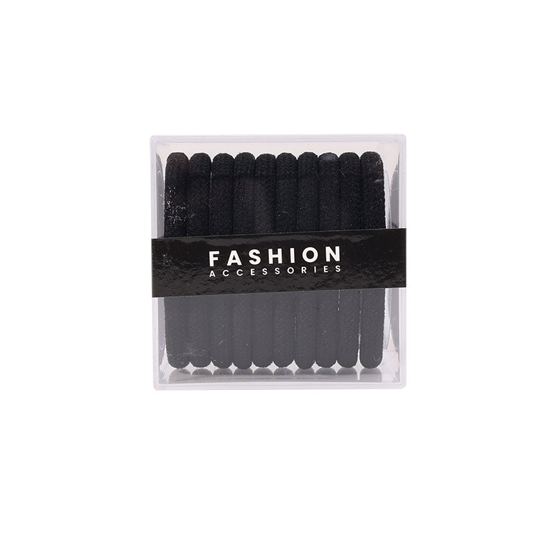 Black Nylon Hair Ties Men's Ponytail Holder Cotton Seamless Band for Women Men's Hair No Crease Damage Elastic Fabric