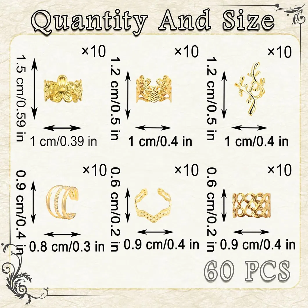 Wig Braid Dreadlock Metal Hair Extension Ring Set for Hair Accessories