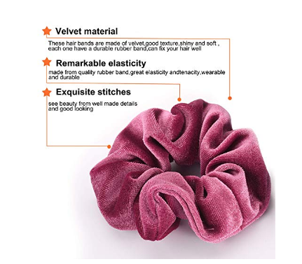 Hot Selling Factory Supply Good Quality Multy Color Velvet Hair Accessories Scrunchies