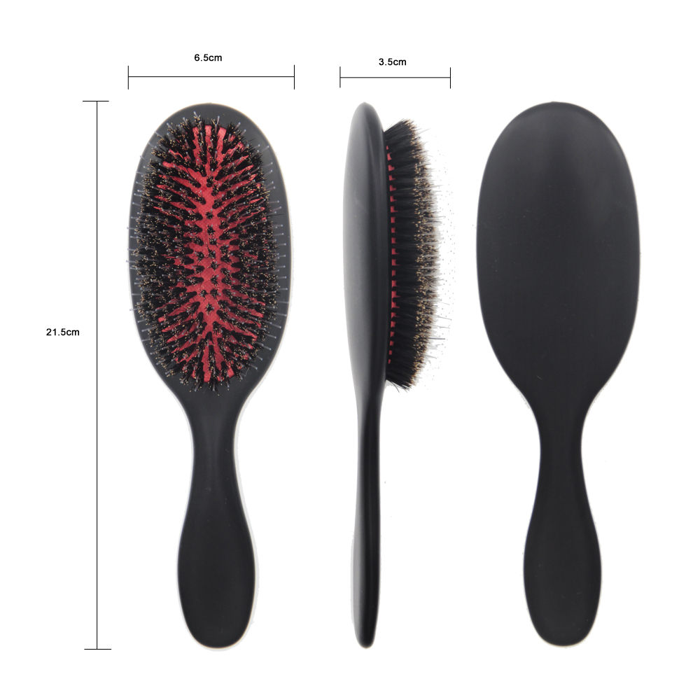 Customized Logo Natural Boar Bristle Hair Extension Brush Dry And Wet Detangling Brush For Curly Hair