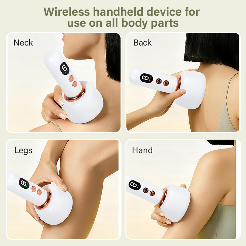 New Arrival Electric Charge Red Light Gua Sha Backing Intelligent Negative Pressure Magnetic Cupping Therapy Massager Machine