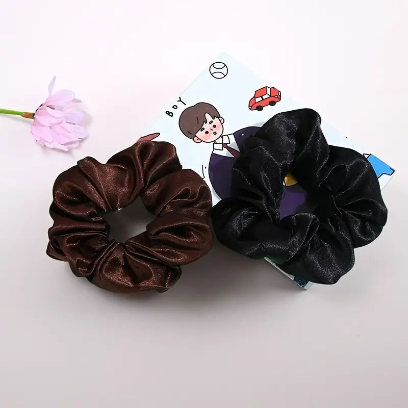 Silky Satin Scrunchies for Women, Soft Elastic Hair Ties No Damage, Solid Color Hair Scrunchies Ponytail Holders